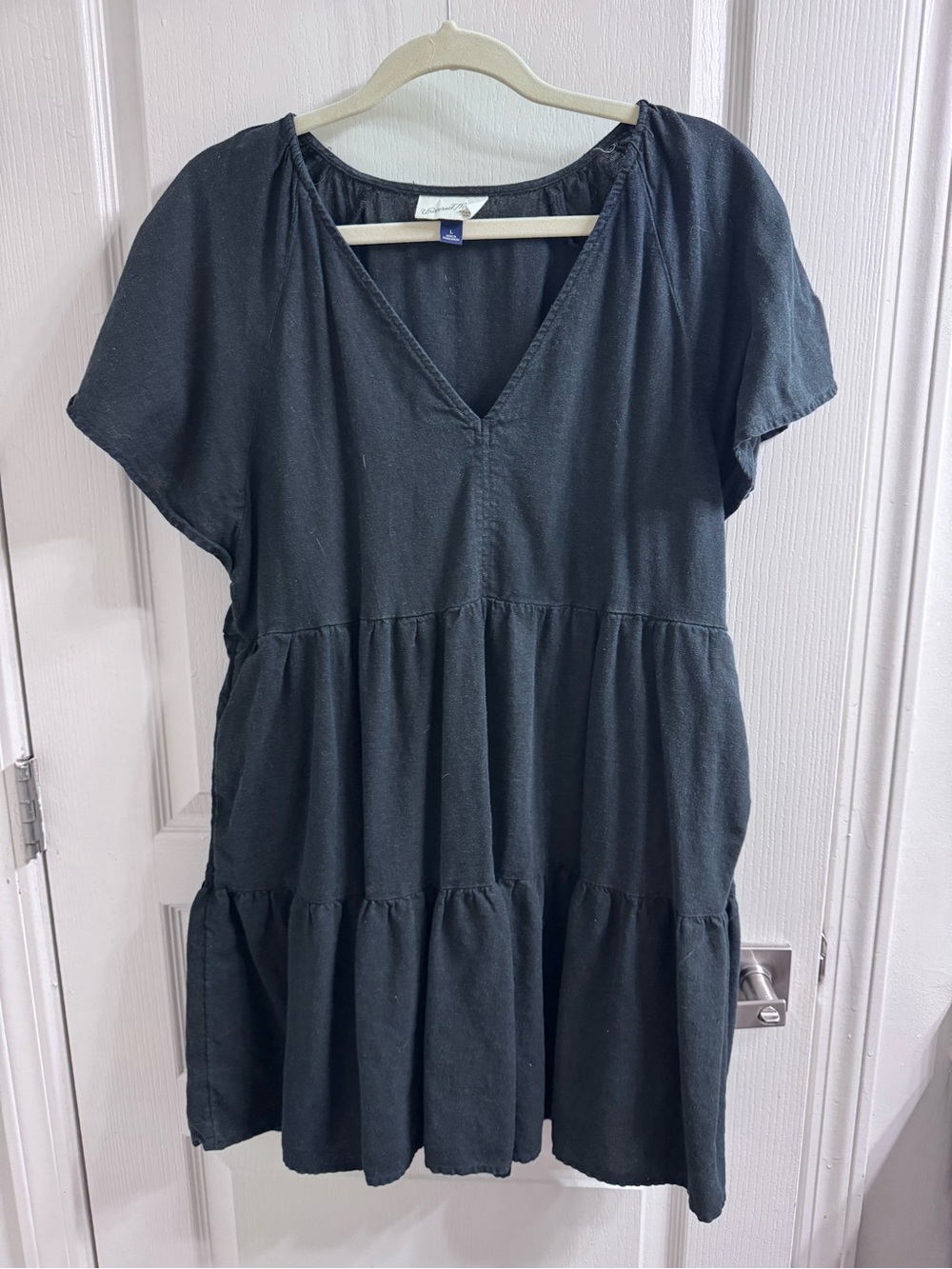 Universal Thread Black Tiered V-Neck Midi Dress
